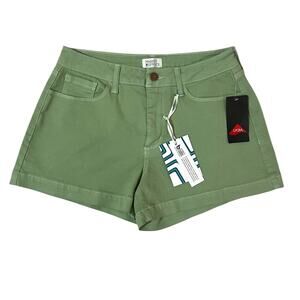 Market & Spruce (6) Light Green Lycra Stretchy 5 Pocket Mid Rise Shorts